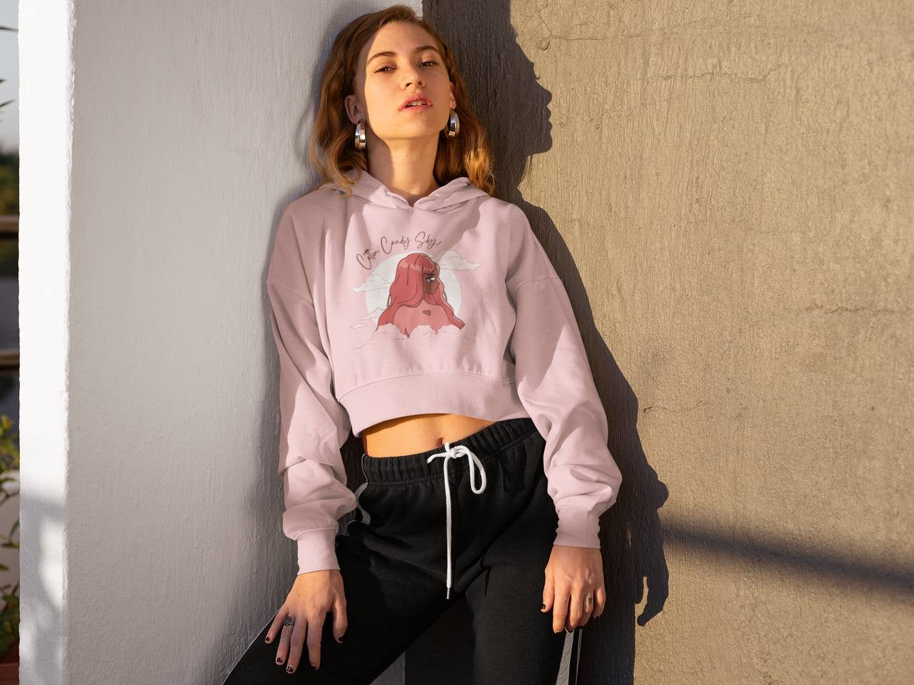 Cotton Candy Sky Crop Hoodie