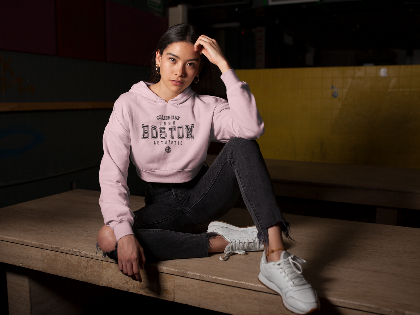 Boston Crop Hoodie