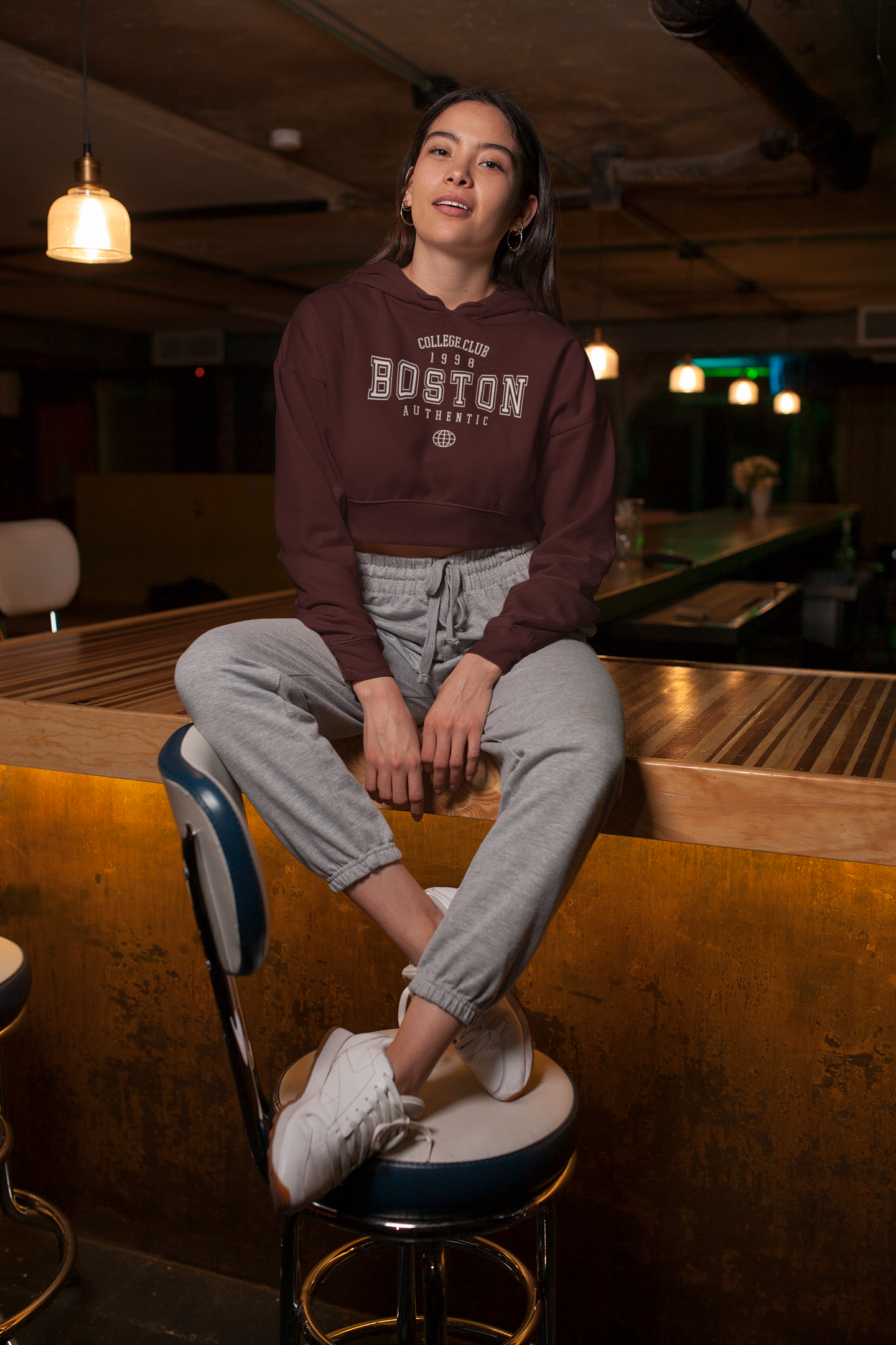 Boston Crop Hoodie