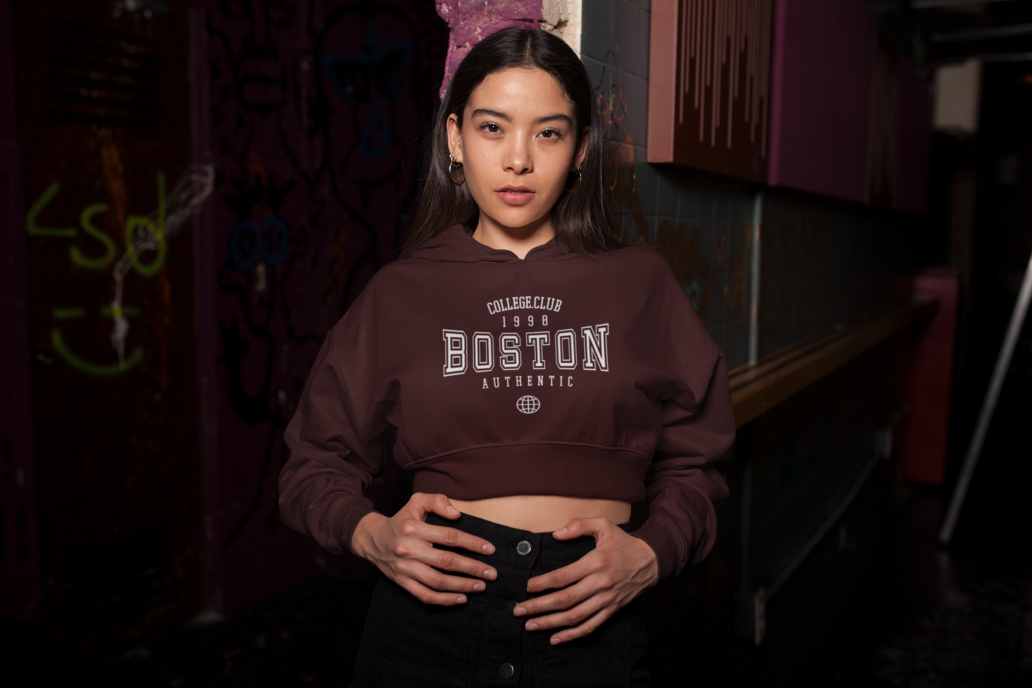 Boston Crop Hoodie