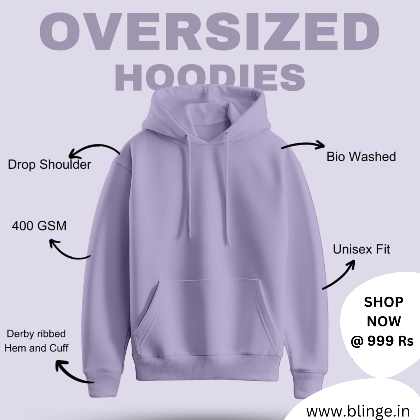 Solid Oversized Hoodies