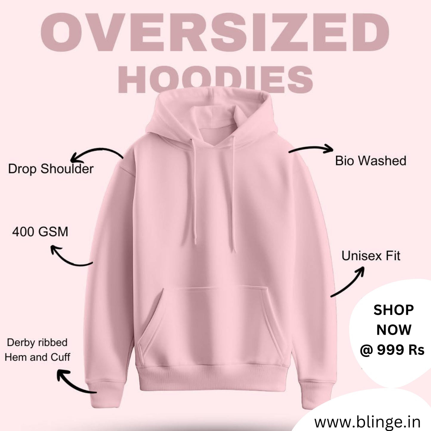 Solid Oversized Hoodies