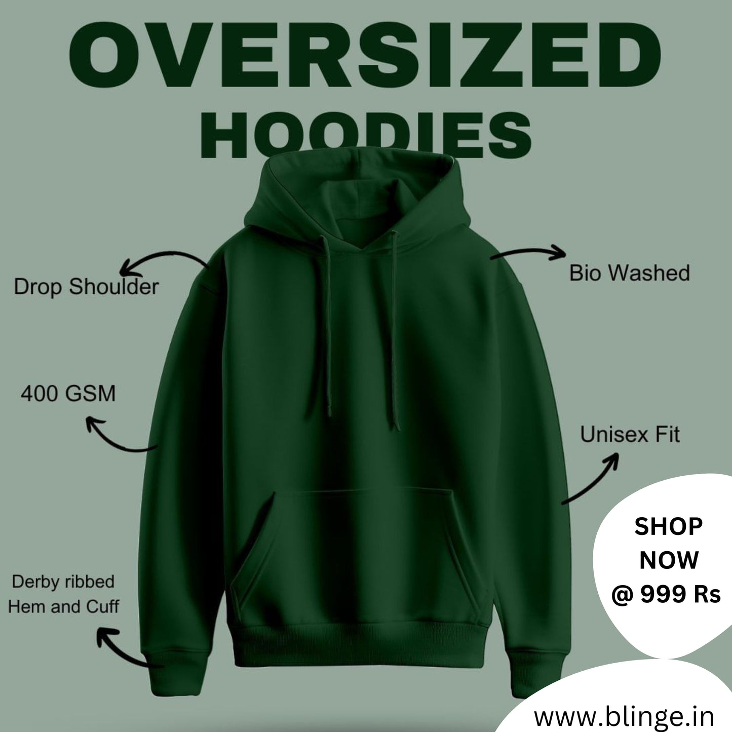 Solid Oversized Hoodies